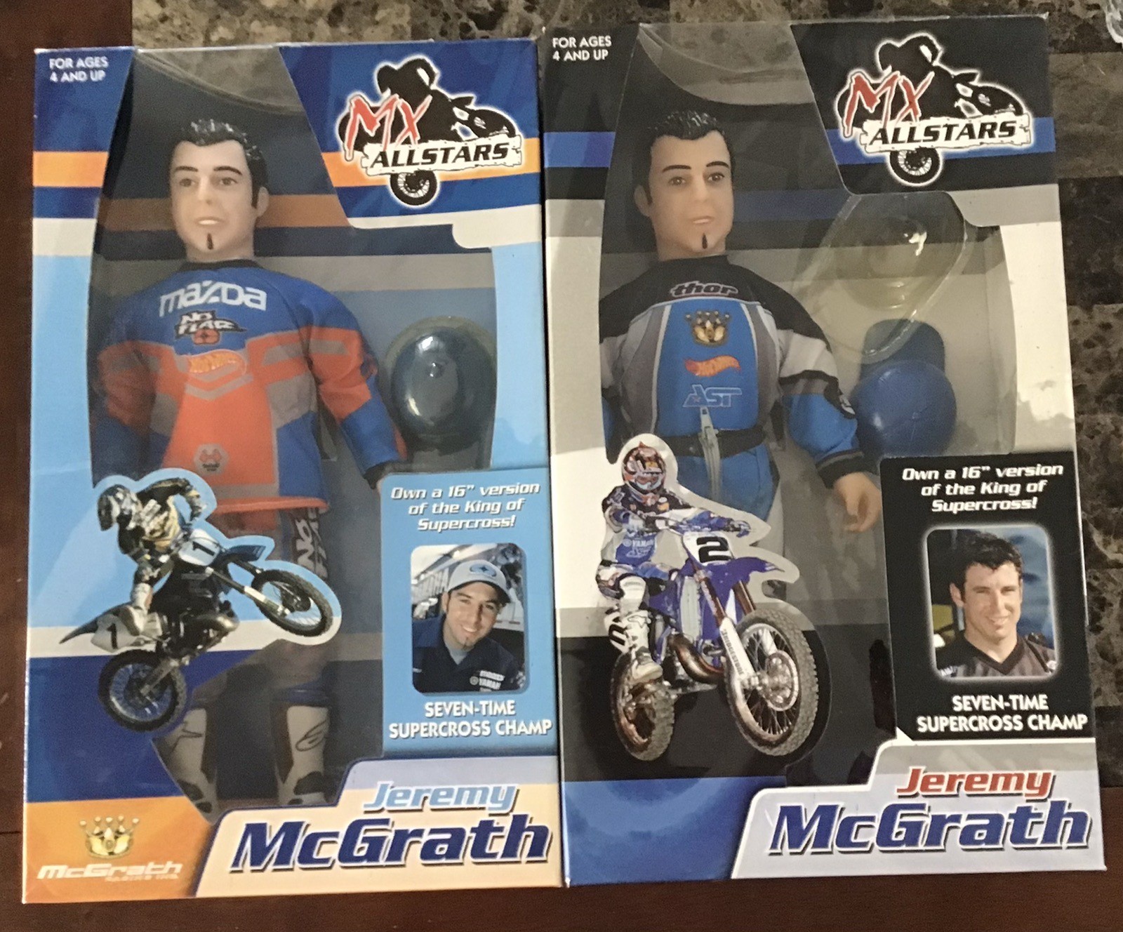 MX All Stars Jeremy McGrath Dolls Blue & Mazda Blue & Orange Thor Action Figure