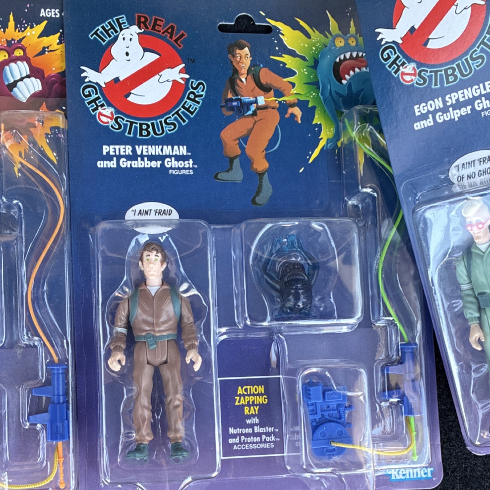 Kenner The Real Ghostbusters Boxed Figure Lot w/ Proton Pack & Blaster