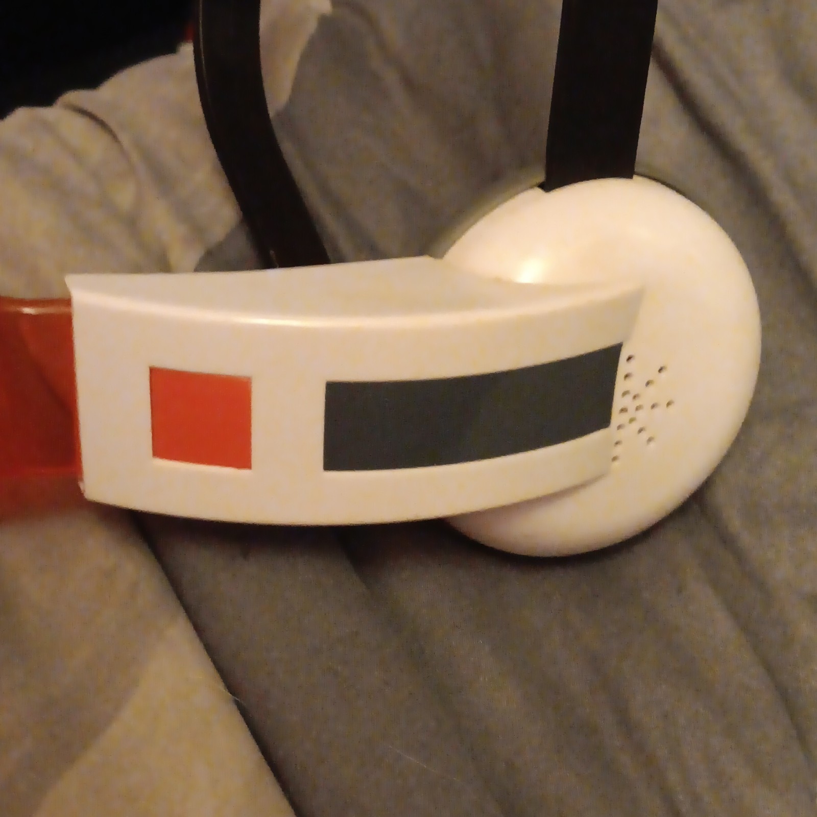 Electronic Toy Headset Prop Set Plastic Power Level Sounds Push Red Button