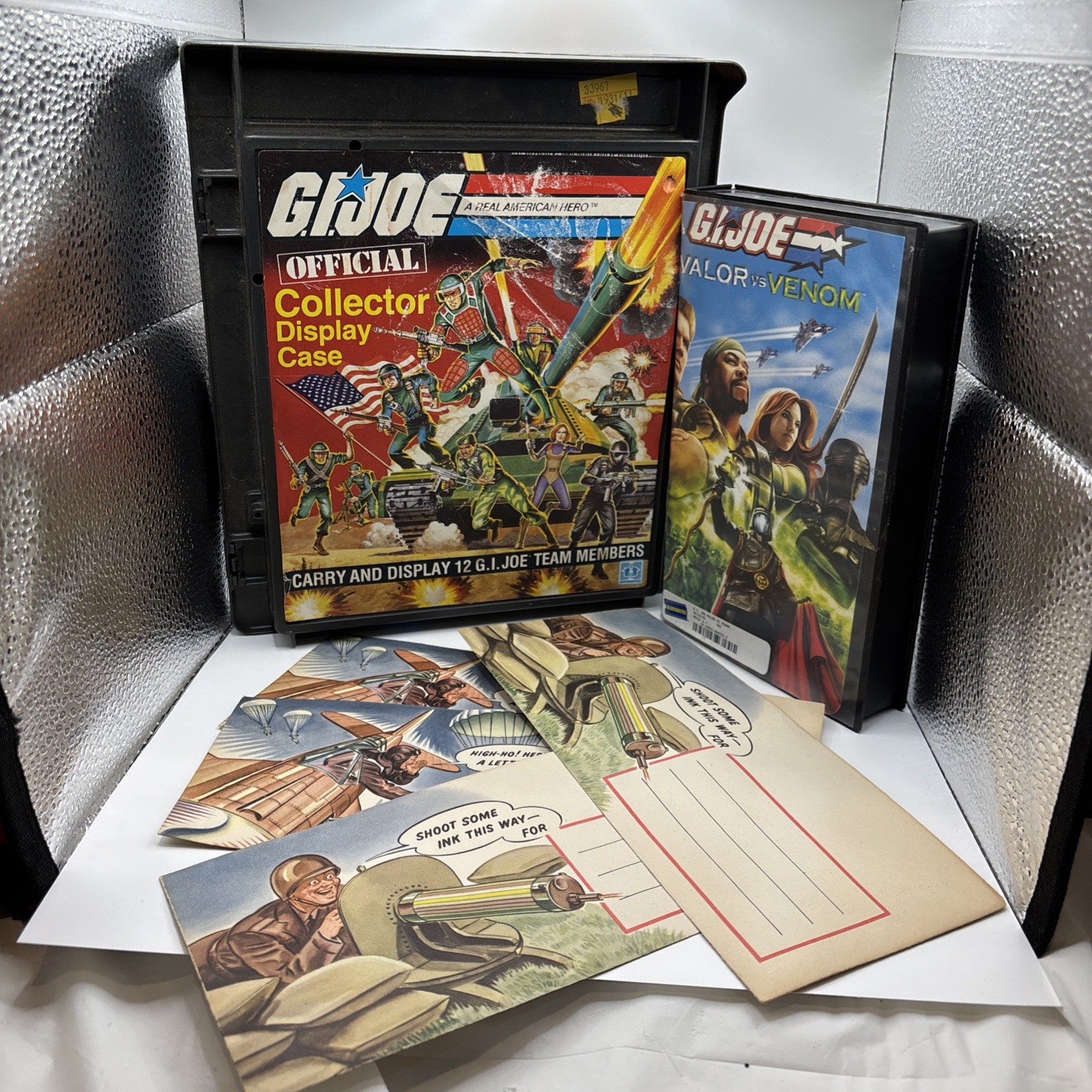 GI Joe Collector Case, Valor Vs Venom VHS + Vintage 1940s Military Envelopes Lot