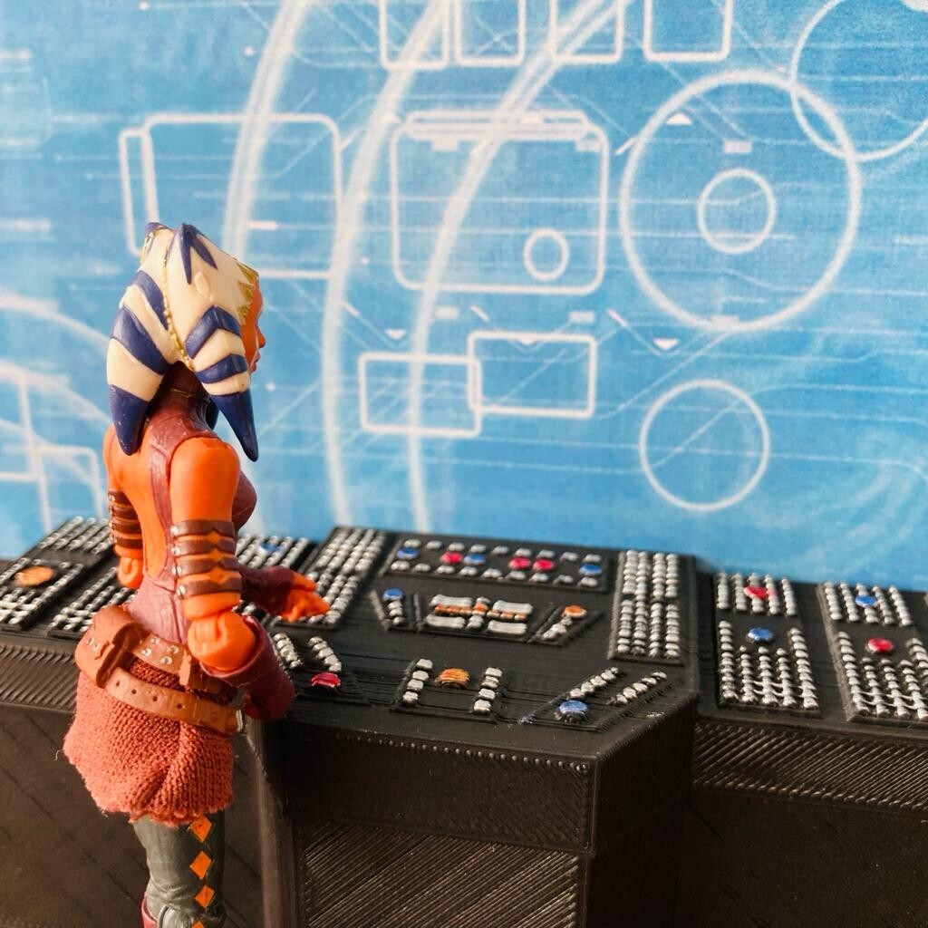 Custom Sci-Fi Tactical Screen / Computer for 3.75 IN (1:18) Figure Diorama