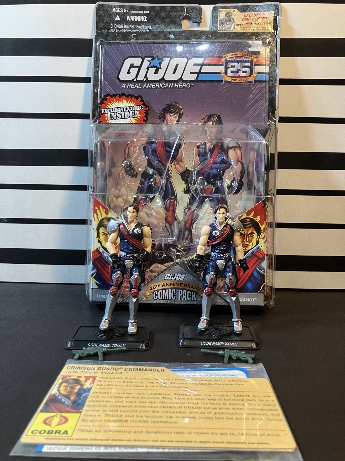 GI JOE 25TH TOMAX & XAMOT V6 COMPLETE With File Cards And Opened Cardback