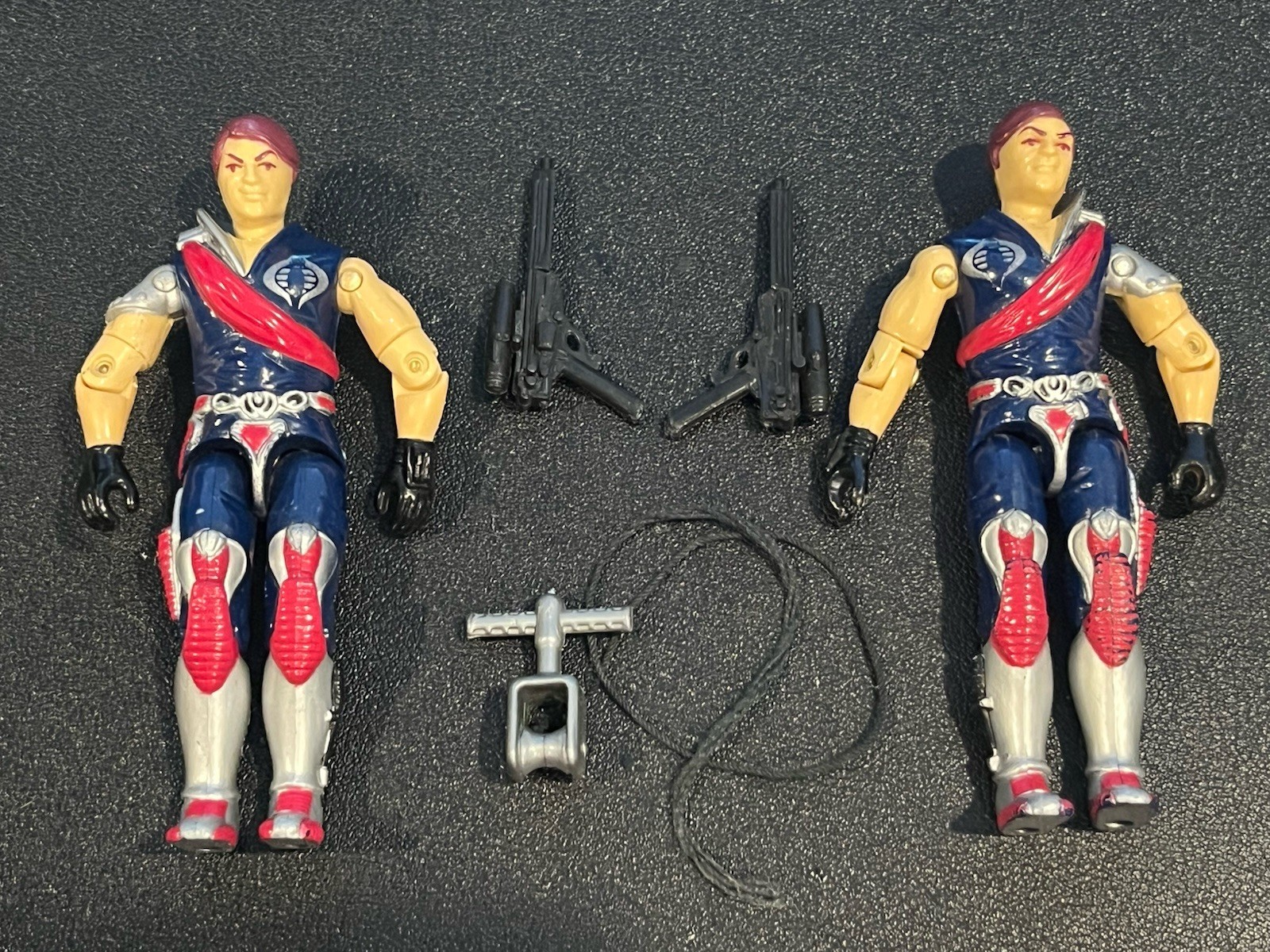 gi joe lot figure 1985 Xamot & Tomax Twins 100% complete No Cracked Elbows