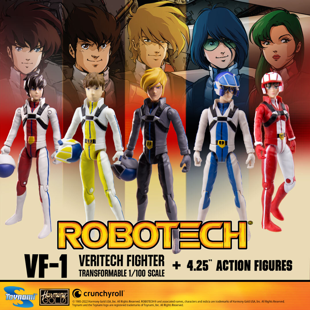 Robotech Transformable 1/100 Scale Veritech with Action Figure Pilots – New MIB