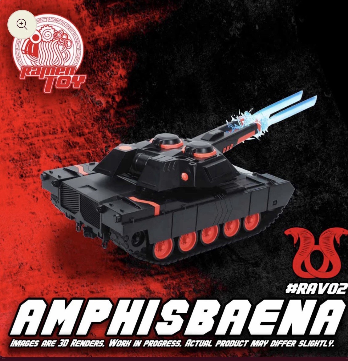 RAMEN TOYS RAV02 AMPHISBAENA BLACK MILITARY TANK MISB MINT IN SEALED SHIPPER!