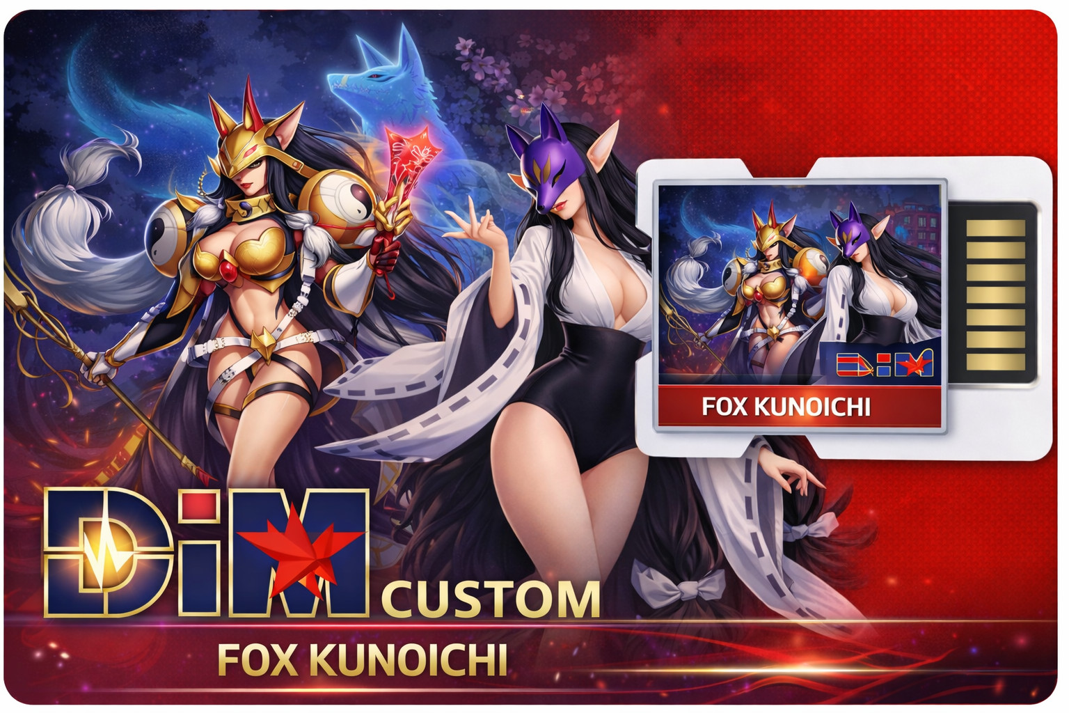 CUSTOM DIM FOX KUNOICHI EX DIGIMON DIM Vital Bracelet/VITAL HERO Dim Card