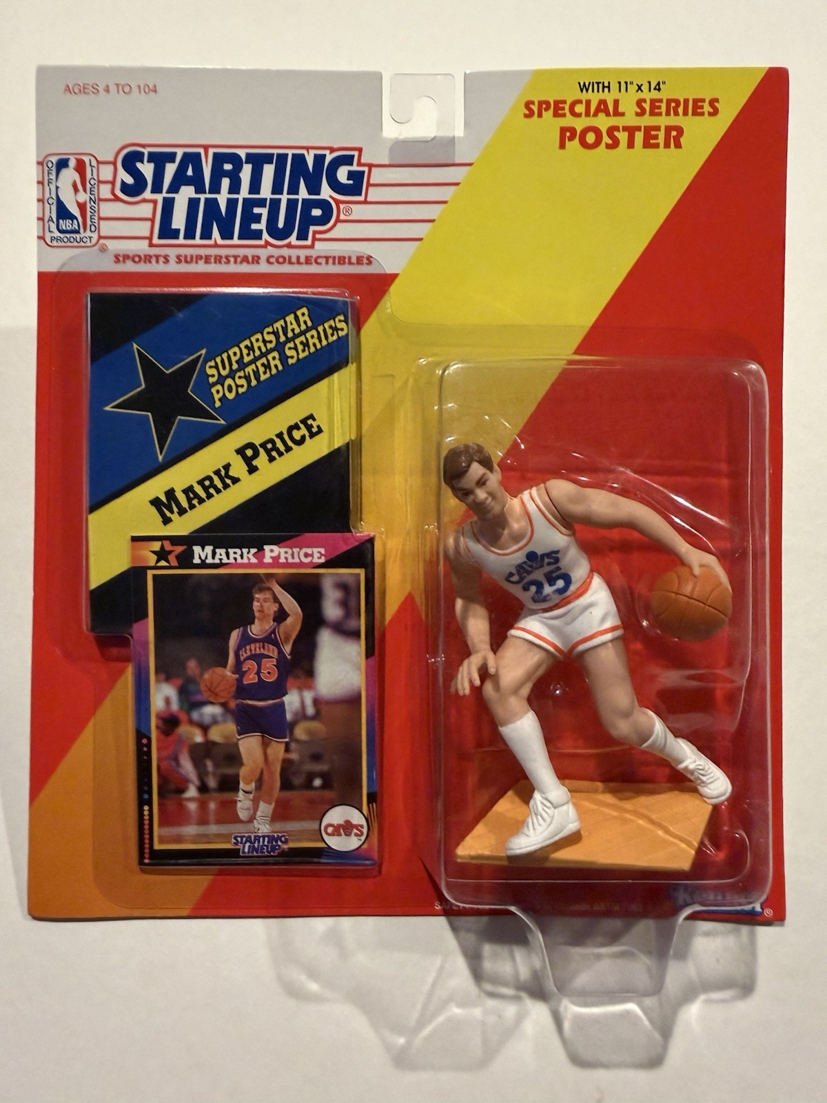 💥🏀 1992 MARK PRICE Starting Lineup, Cleveland Cav’s, NBA, Card & Poster 🏀💥