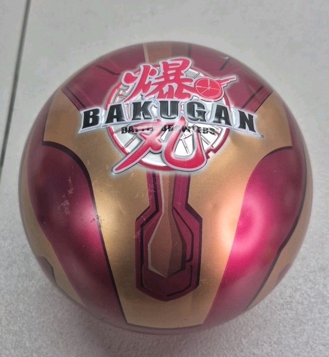 Bakugan Tin Metal Ball Storage Red and Gold with Inner Case Vintage