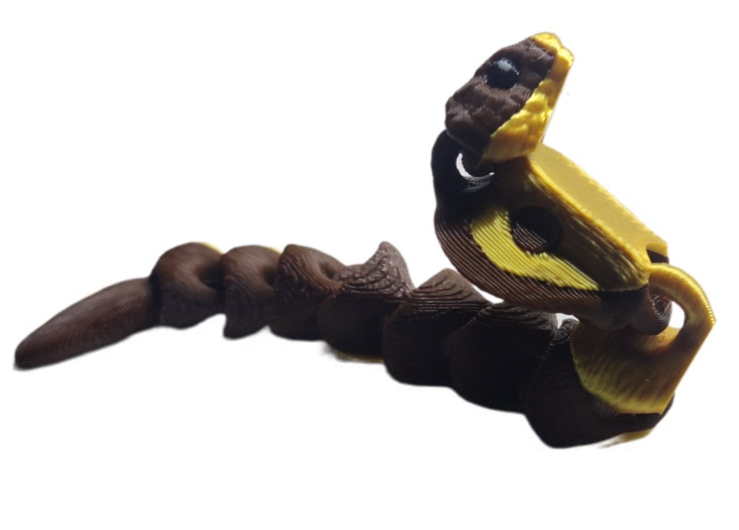 Fleximech Baby Cobra Snake Articulated 3d Printed 4&Prime; Fidget Toy Figure