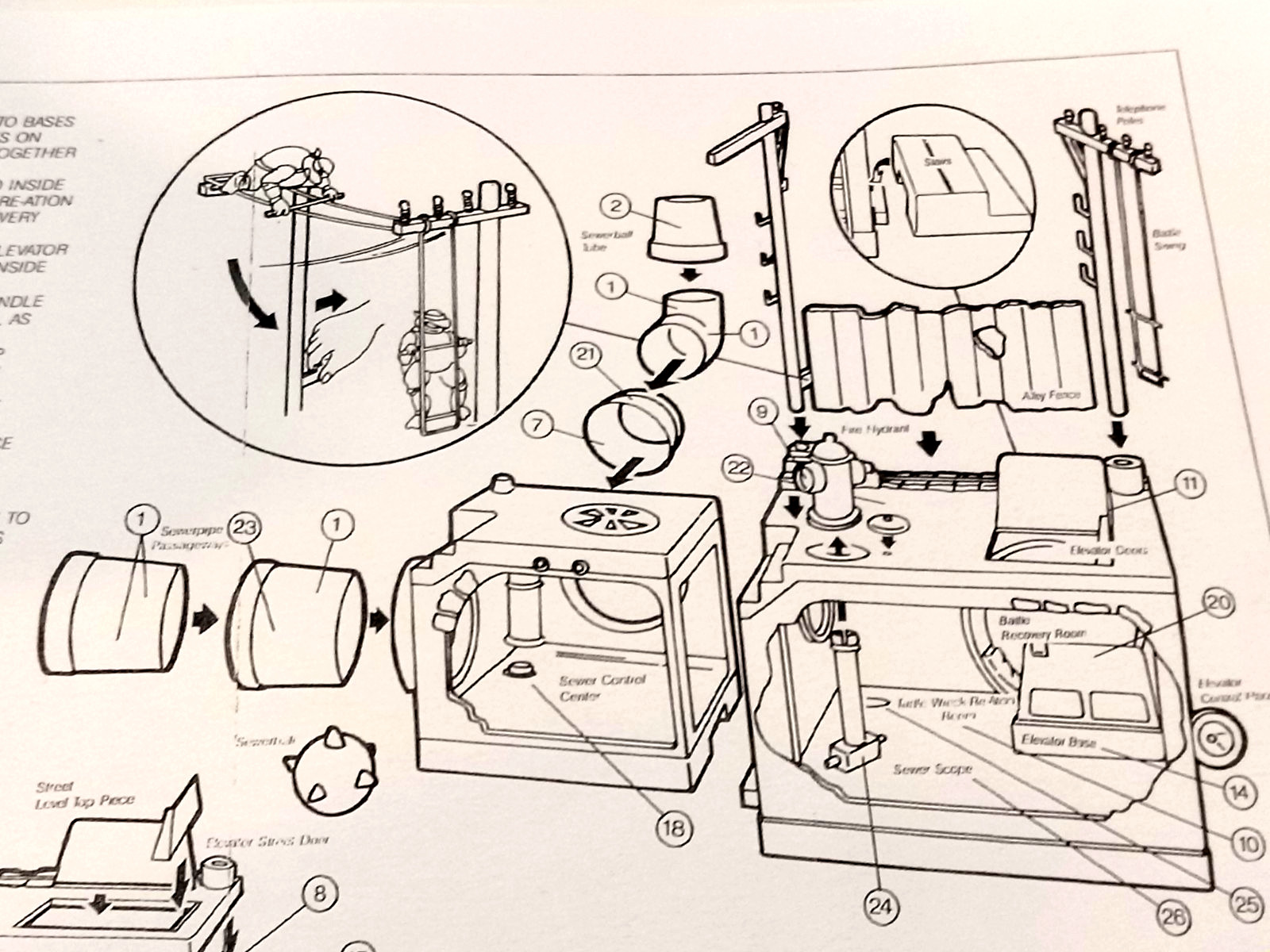 1989 TMNT Blueprint/Instructions Sewer System Lair-Detailed & Sharp-Copy