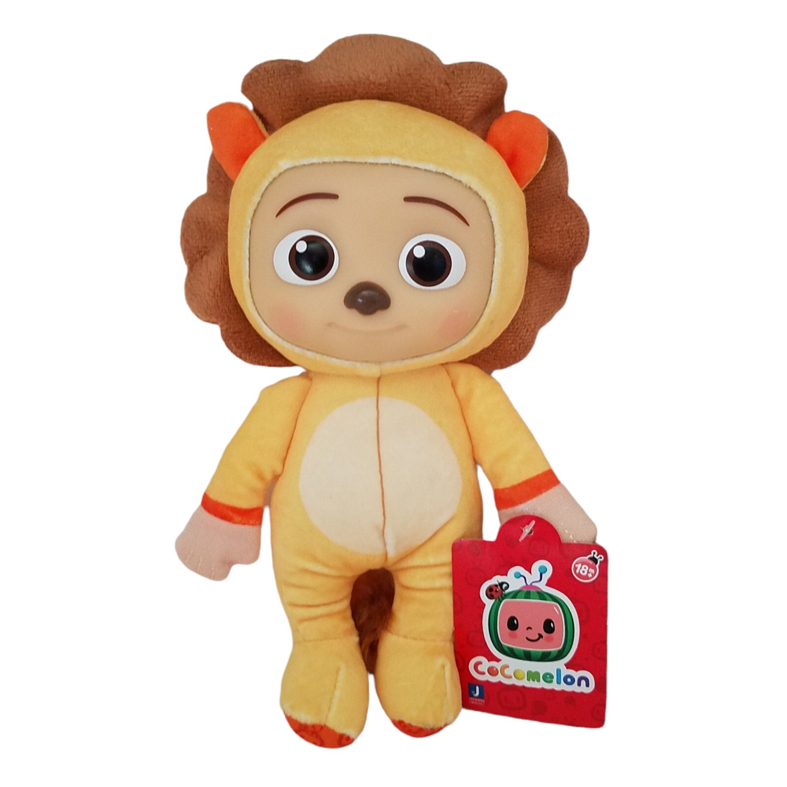 CocoMelon jj Doll Plush Lion 9&Prime; Yellow Soft Stuffed Animal Toy with Plastic Face