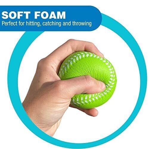 Kids Soft Foam Baseballs, 6 Pack | Safe & Soft Baseballs for T Ball & Toddler