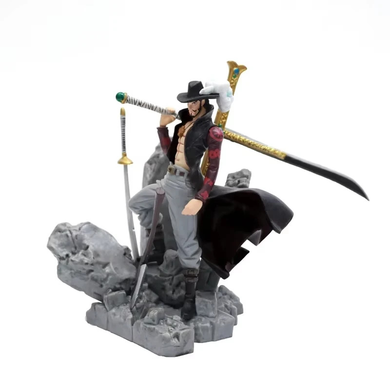 One Piece Anime Dracule Mihawk Action Figure Battle Over The Dome Model