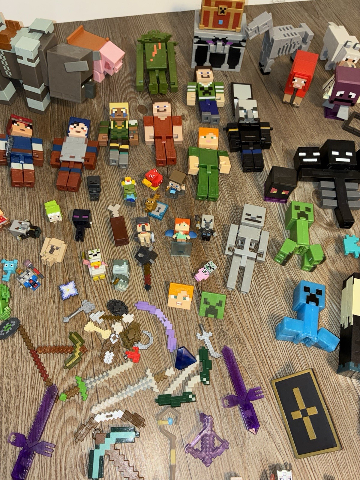 Large Minecraft Figures Big Mixed Lot Toys Mini Figures Metal Terrain Misc