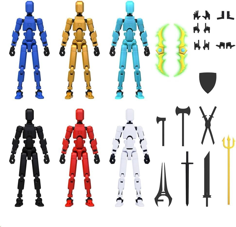 6 Pack Assembly Completed T13 3D Action Figure,Dummy Nova Titan Lucky 13 Acti…