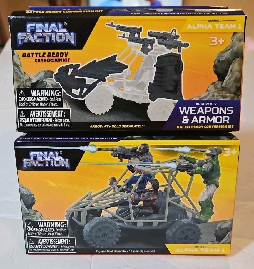 Final Faction Alpha Team SERIES 1 ARROW ATV + Armor Kit NEW 2 Pack Lot