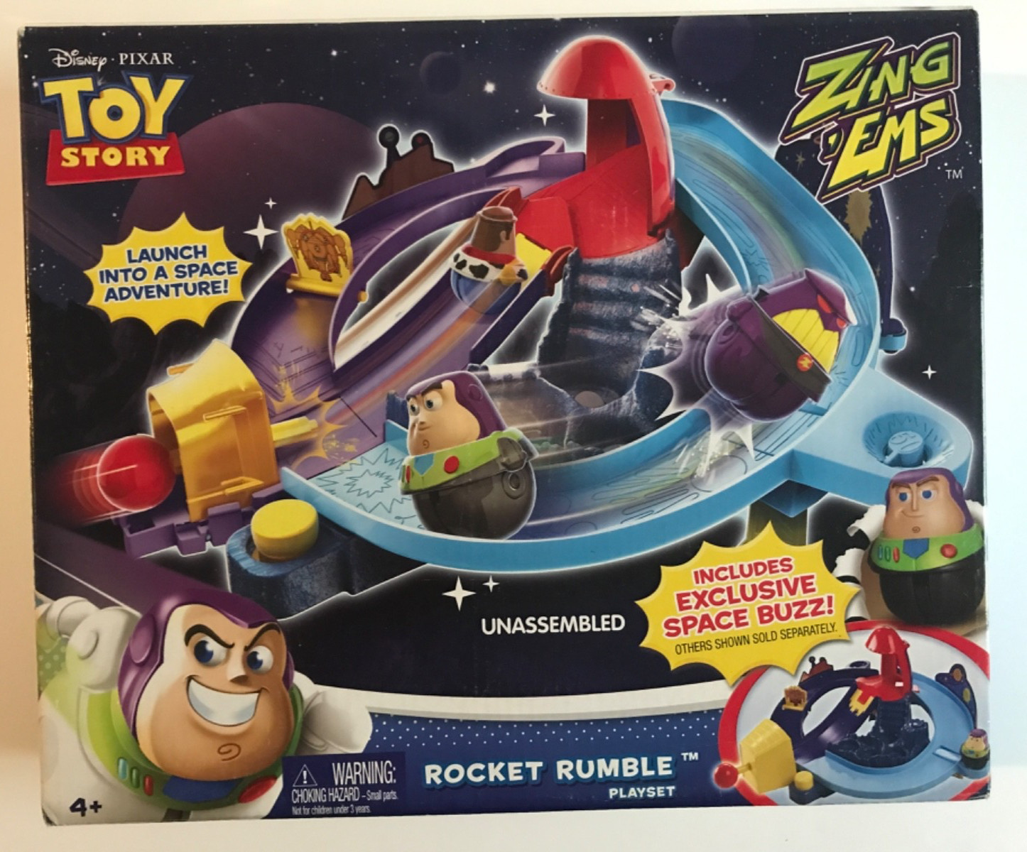 DISNEY PIXAR TOY STORY ZING ‘EMS ROCKET RUMBLE PLAYSET EXCLUSIVE SPACE BUZZ