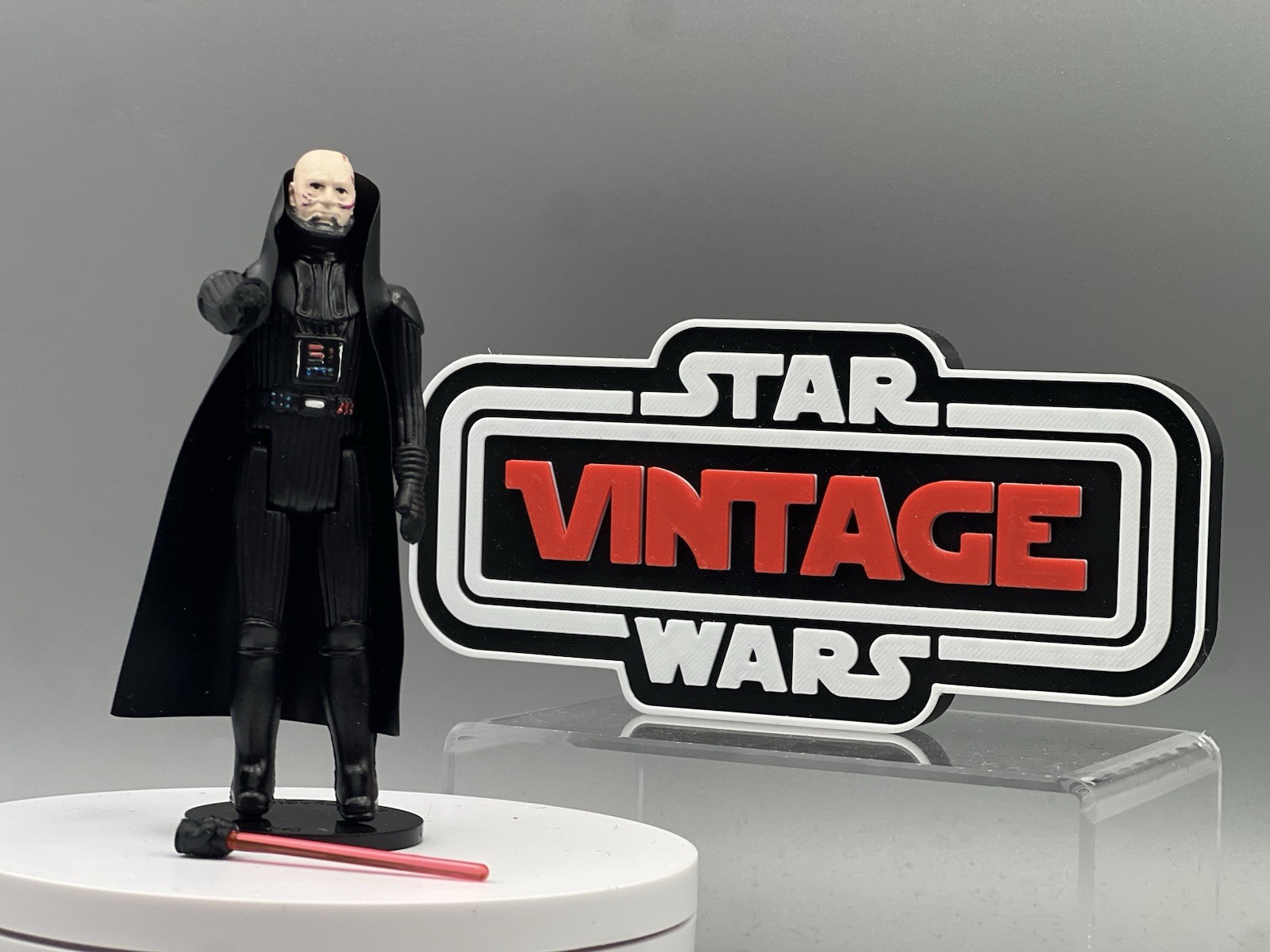 Vintage Custom Star Wars Figure “Deafeated” Darth Vader Removable Hand Kenner