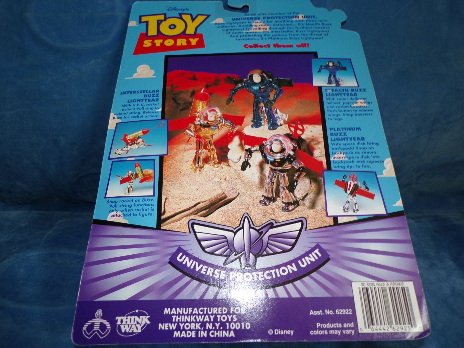 Buzz Lightyear 5” Platinum Stealth Interstellar set NIFSOP 1995 Thinkway new