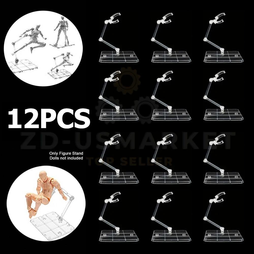 12PC HG144 Adjustable Action Figure Display Holder Base Doll Model Support Stand