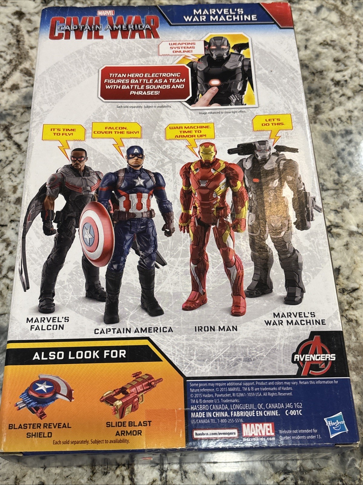 MARVEL CIVIL WAR WAR MACHINE **LIGHTS + TALKING** Titan Hero Series avengers
