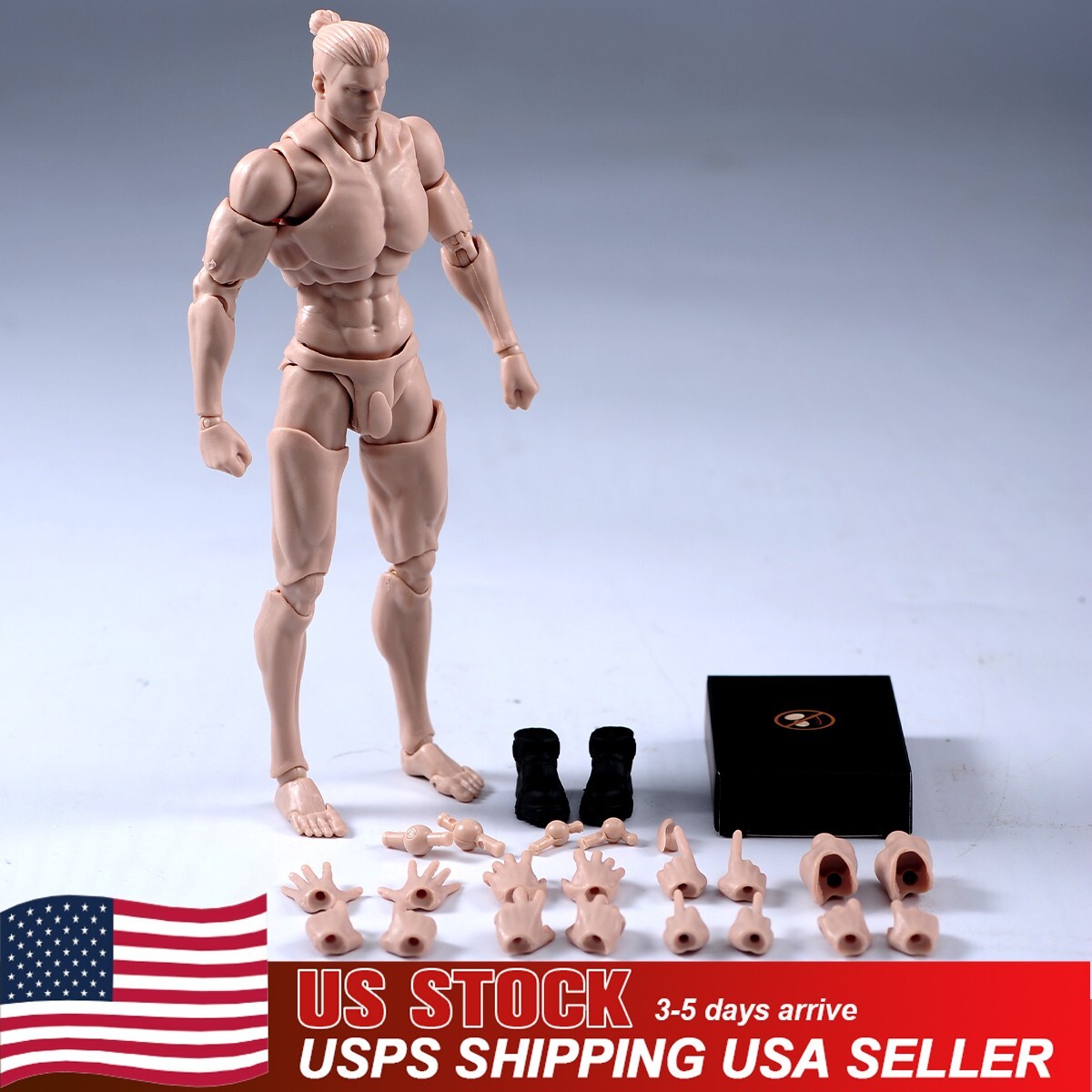 USA Romankey COWL 1/12 Male Action Figure Body 6in Pale Skin Joint Model w/Head