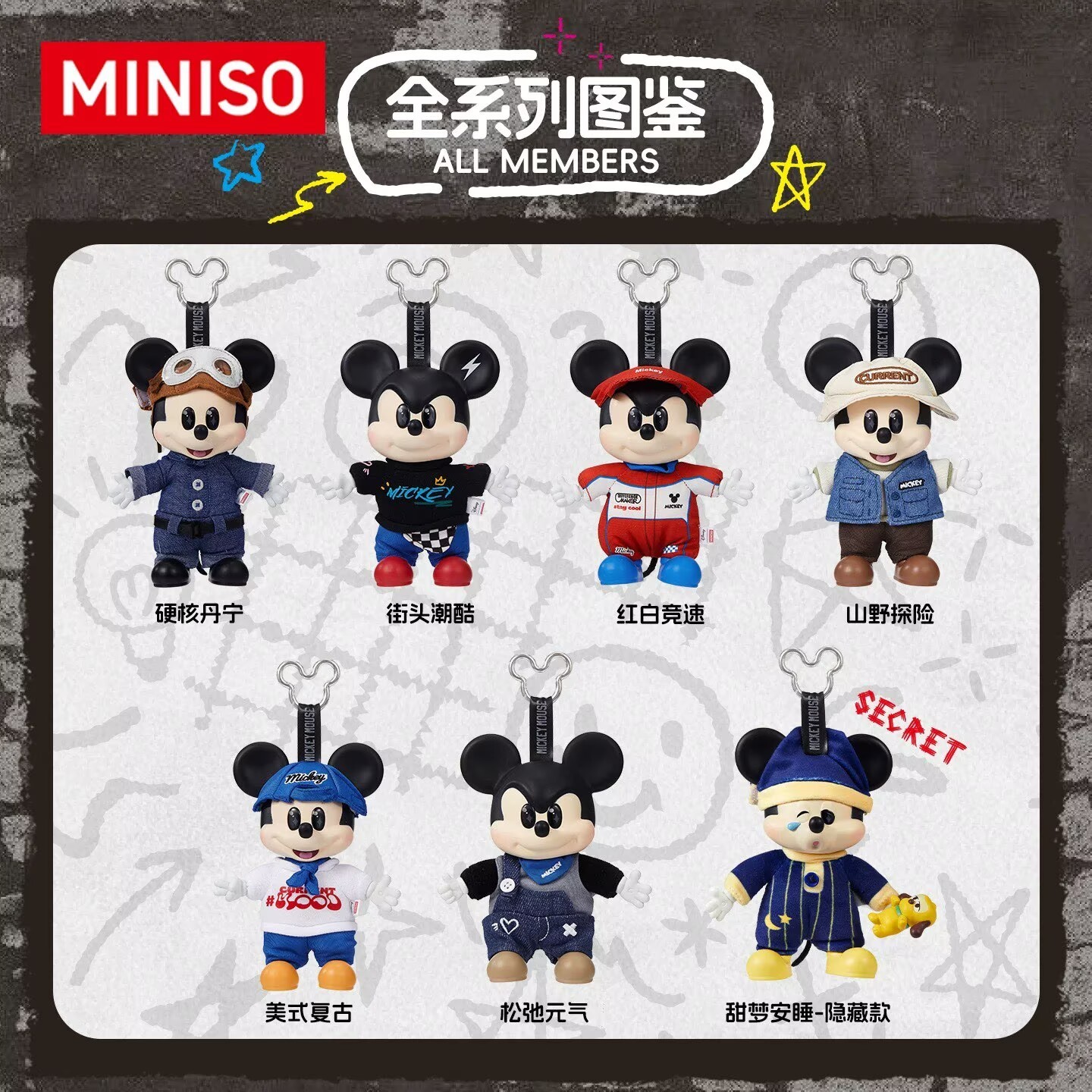 MINISO Disney Mickey OOTD Series Blind Box Confirmed Figures Toy Pendant Doll