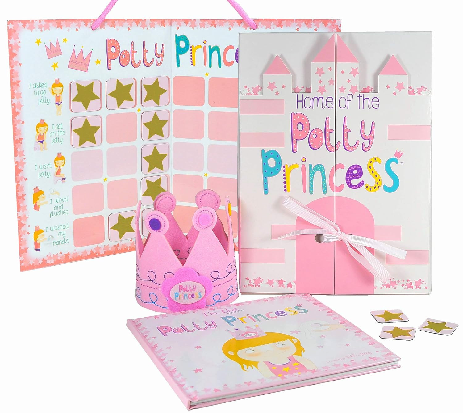 Potty Princess Training Set – Multicolor, 3-Piece Adjustable Set – Magnetic Pott