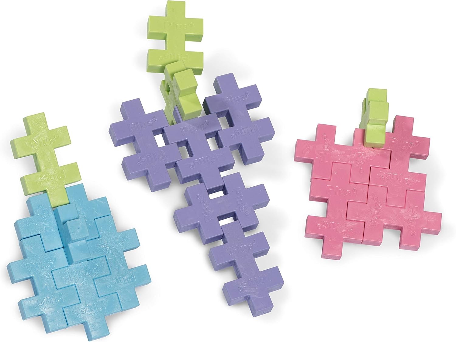 100 Pcs Puzzle Blocks Interlocking STEM Toy Kids Quiet BPA Free Pastel Mix Color