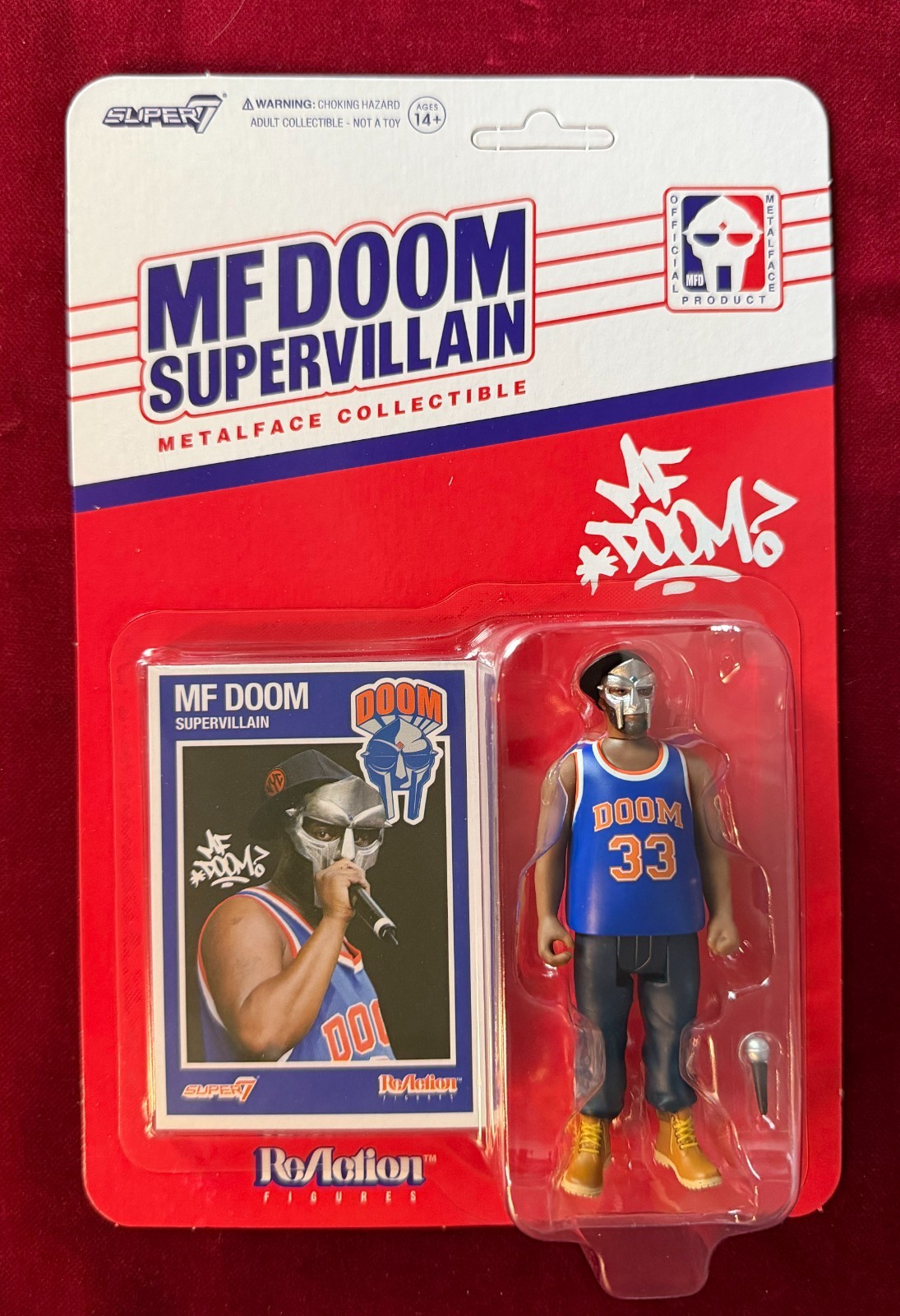 Super7 ReAction MF DOOM SUPERVILLIAIN MetalFace Collectible 3.75&Prime; Action Figure