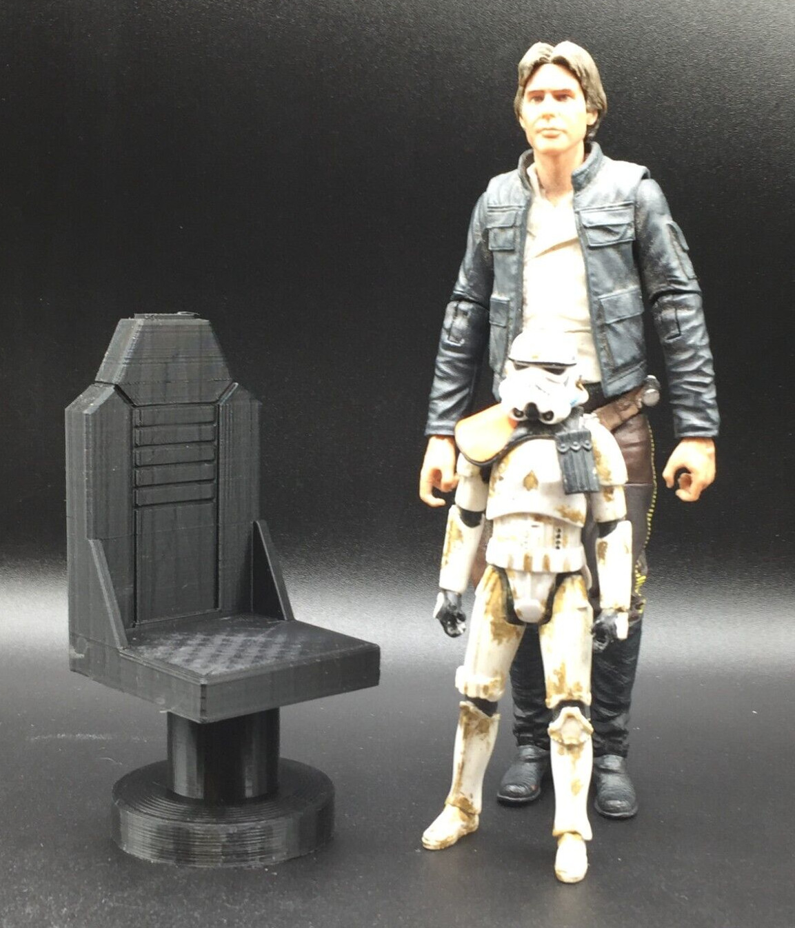 1 CUSTOM BLACK CHAIR for 6&Prime; 1:12 SCI FI STAR WARS GI JOE FIGURE DIORAMA (B56)
