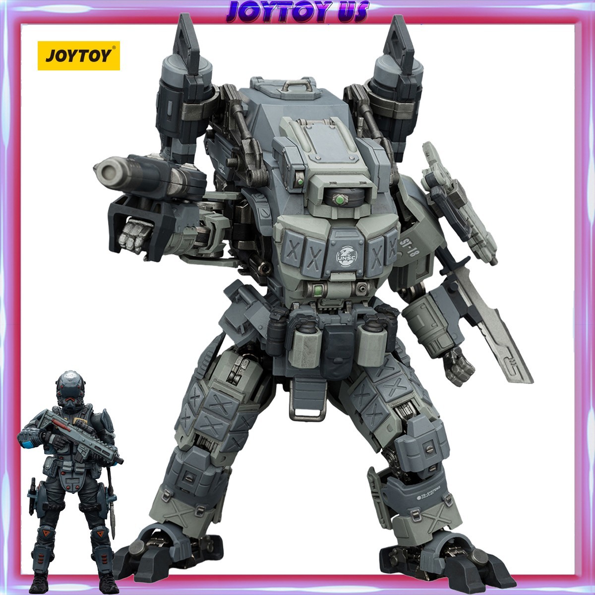 JOYTOY Dark Source 1/25 APOC Series Bedrock Fury Fire Strike Mech & Lucas 2PCS