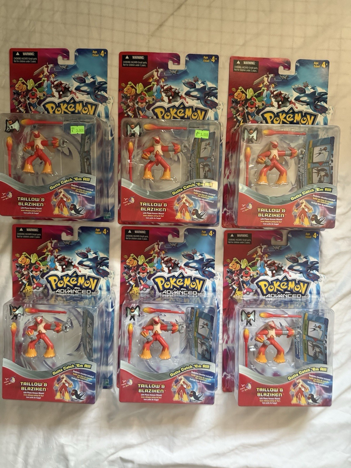 2003 Hasbro Pokémon Advanced Blaziken & Taillow Battle Figure Set NIB Seal Rare