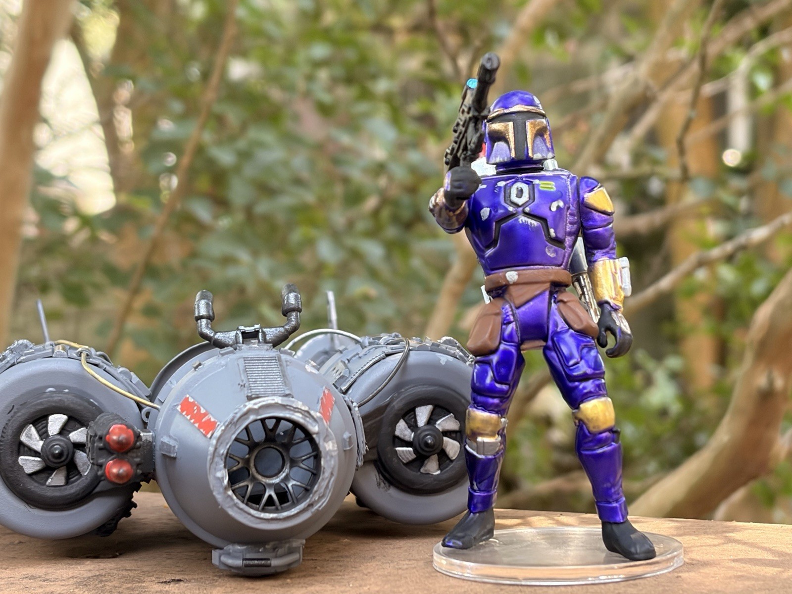 Custom Mandalorian 3.75 Inch With Kenner Style Mini-rig Yy-wing