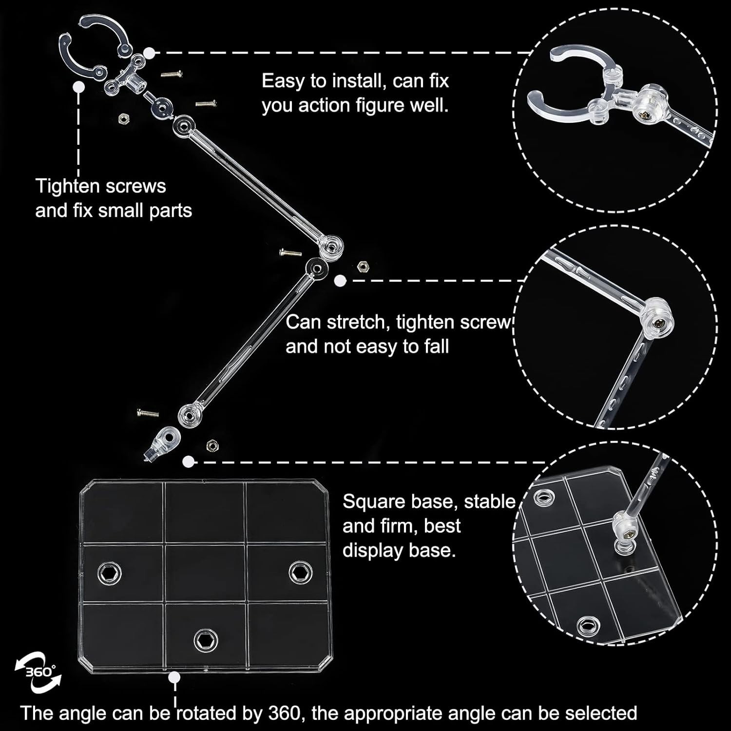 Lightweight 8-Pack Clear Stands for 6-Inch Action Figures – Assembles Easily