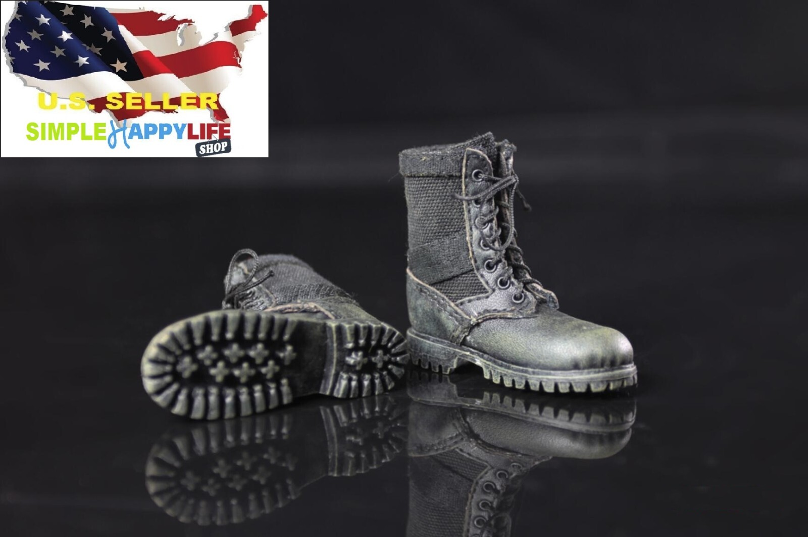 1/6 BLACK Combat tactic boots soldier shoes for 12&Prime; figure hot toys phicen ❶USA❶