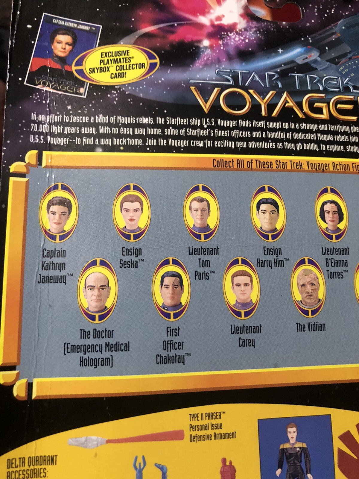 6 Different Unopened 1996 Playmates Star Trek Voyager Figures