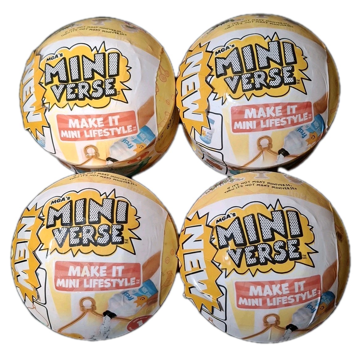 Lot Of 4 MGA Mini Verse Make It Mini Lifestyle Home Series 1 Sealed Mystery Toy