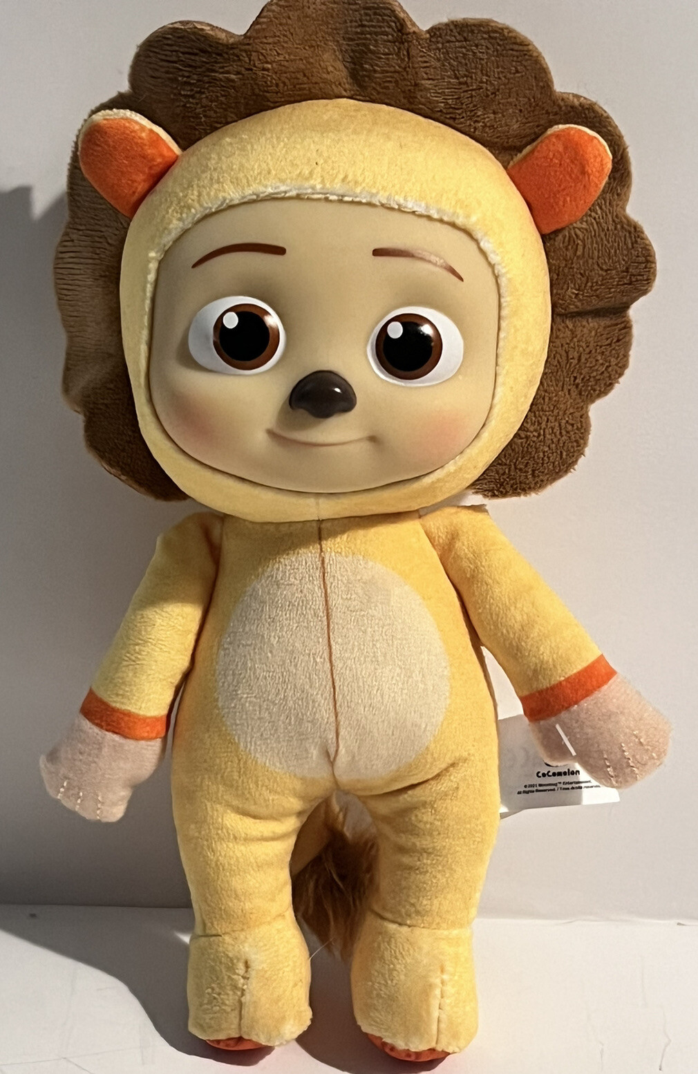 Cocomelon JJ LION Cat 9” Yellow Plush Doll Soft Stuffed Toy Plastic Face Baby