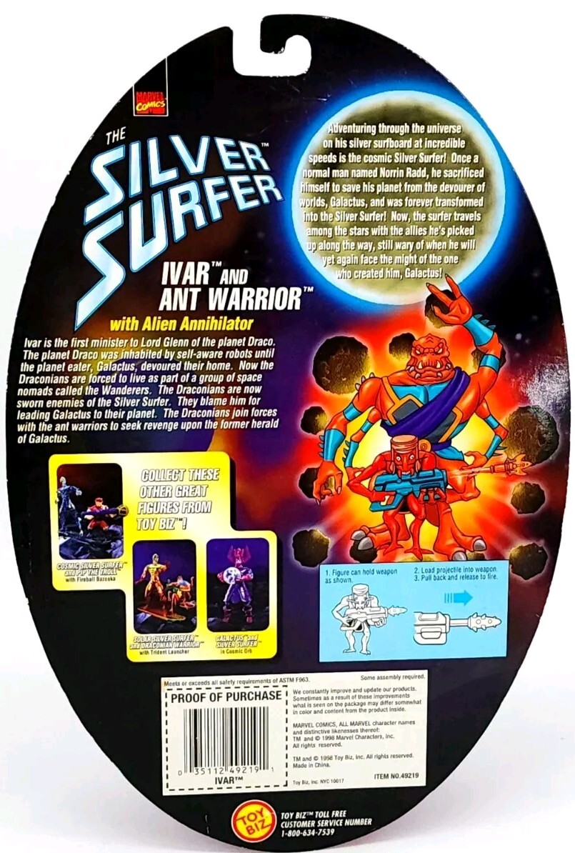 1998 Marvel Comics Silver Surfer Alien Fighter Ivar & Ant Warrior Sealed Toybiz