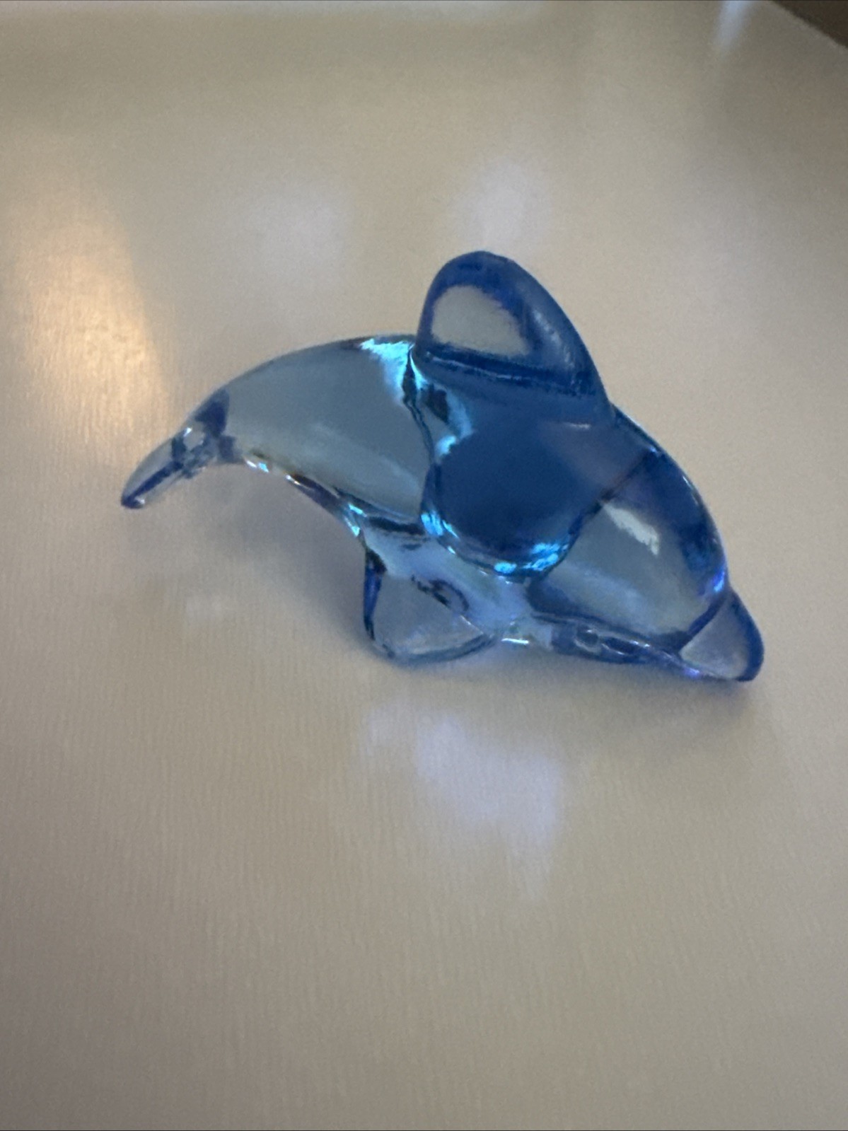 Rare Premium Quality Plastic Transparent 2&Prime; Blue Dolphin Pocket Action Figure