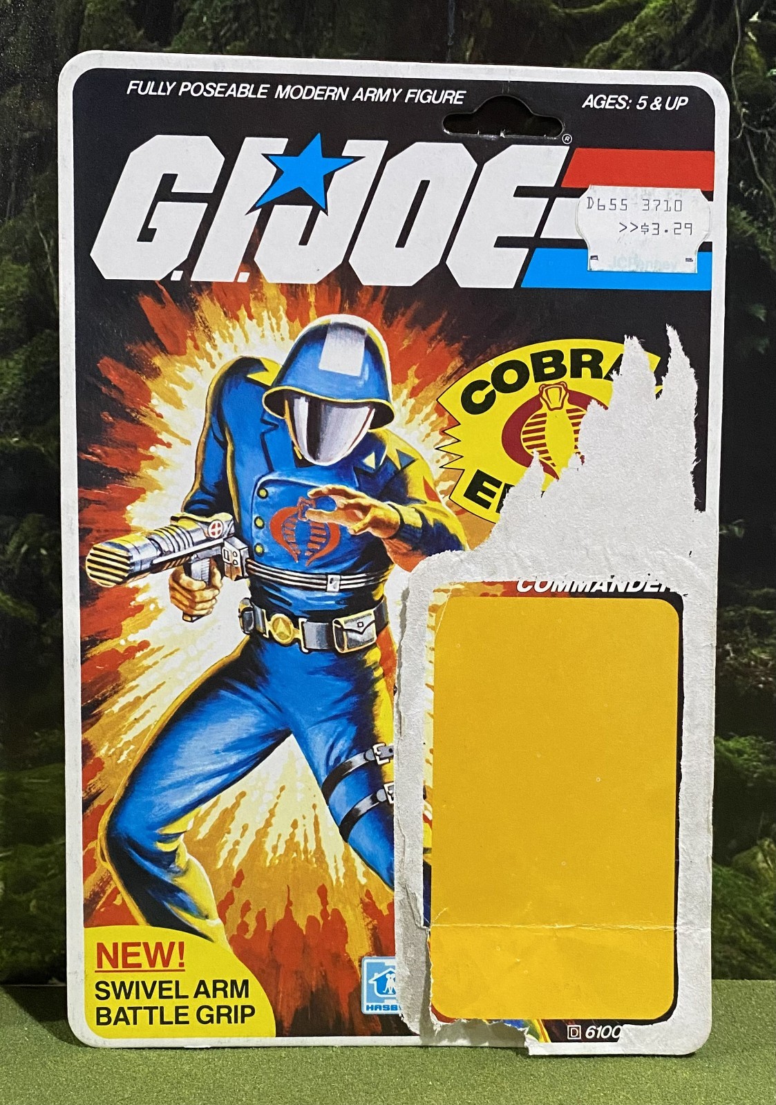 Vintage 1982 G.I. Joe COBRA COMMANDER v1 Full UNCUT Peach File Card Back GI ARAH