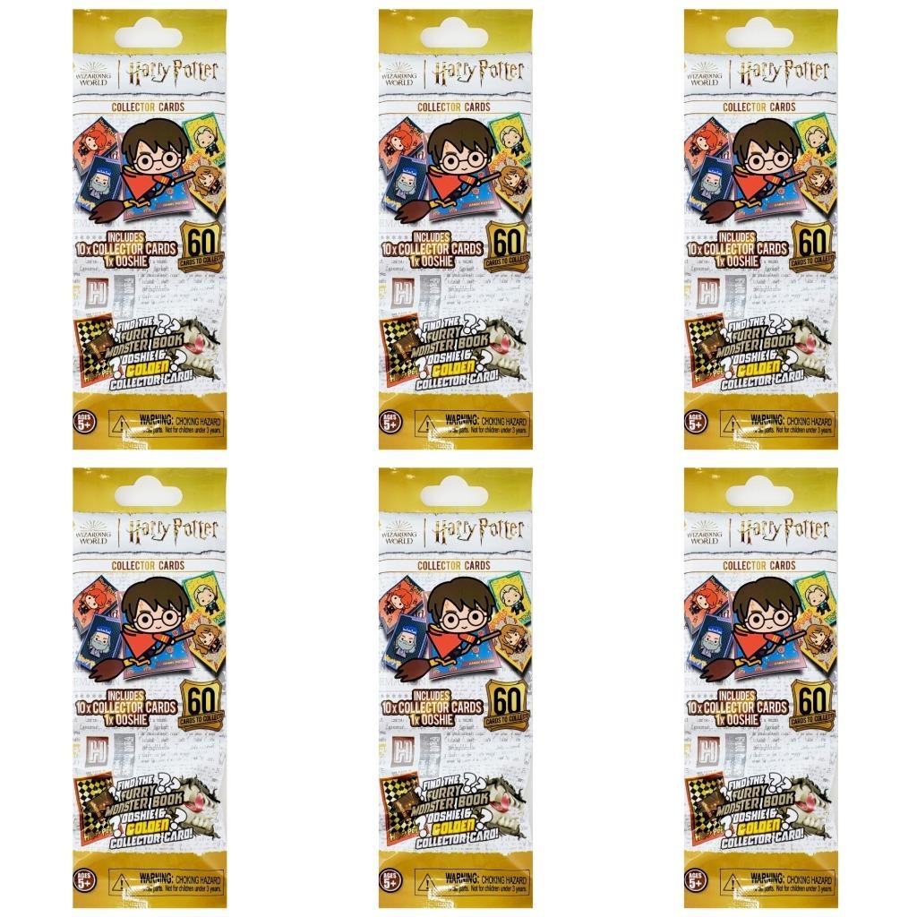 Harry Potter Collector Cards + Ooshie – Lot of 6 Blind Packs