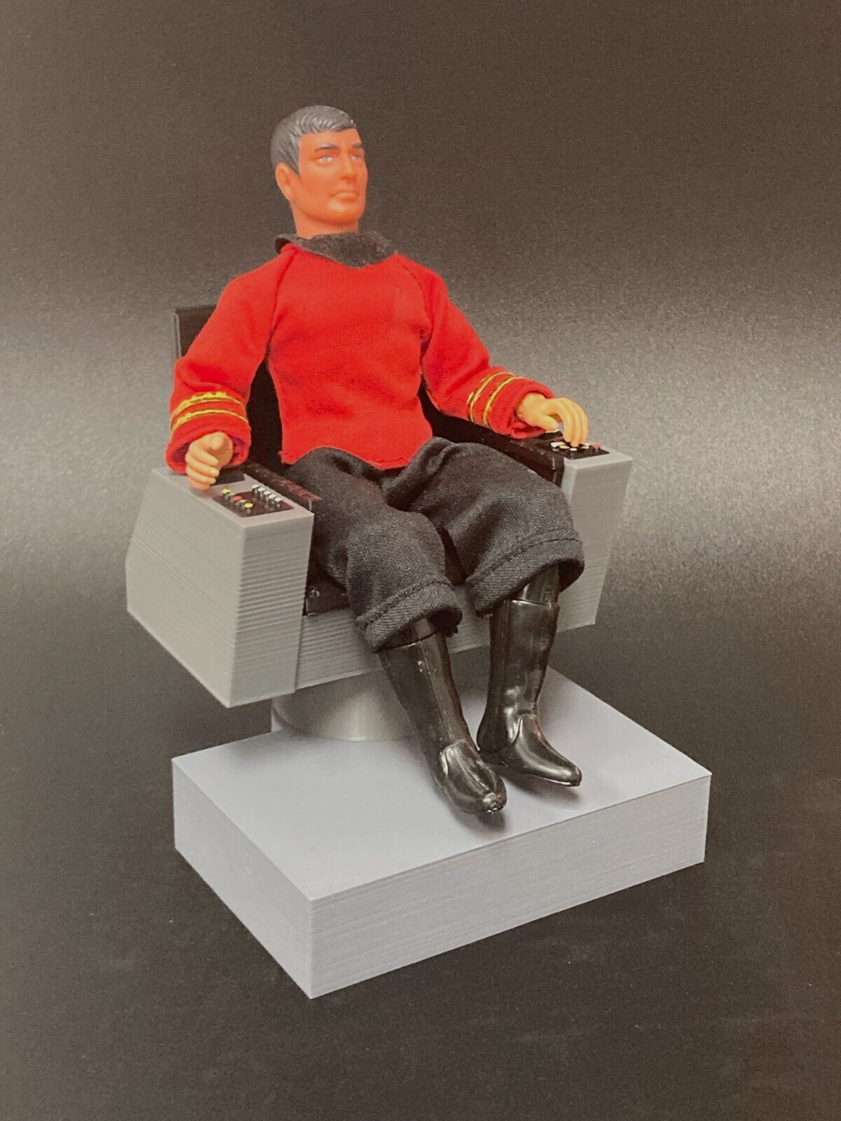CUSTOM STAR TREK MEGO CAPTAIN CHAIR for 8&Prime; FIGURE 1/9 SCALE MEGO SWIVEL (P19)