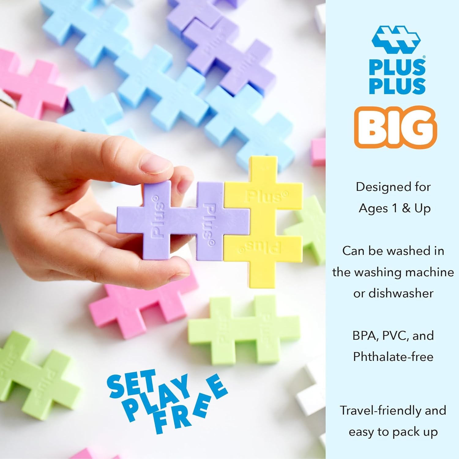 100 Pcs Puzzle Blocks Interlocking STEM Toy Kids Quiet BPA Free Pastel Mix Color