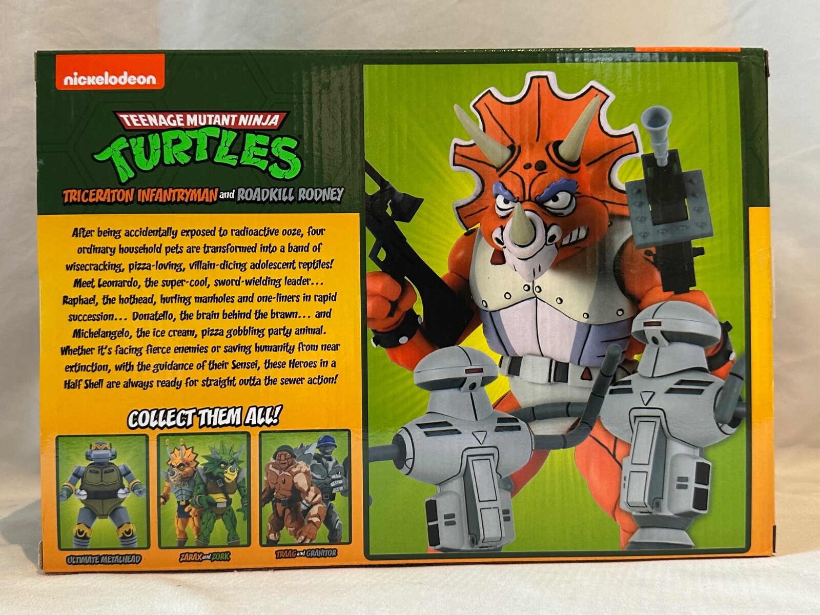NECA TMNT Splinter & Baxter / Triceraton & Roadkill Rodney 2-Pack Lot of 2 MISB