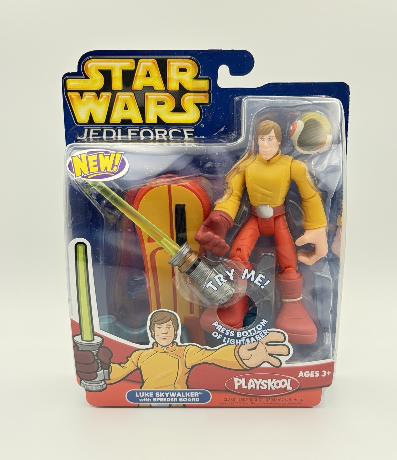 Playskool Star Wars Jedi Force Luke Skywalker & Speeder Board Vintage 2004 New