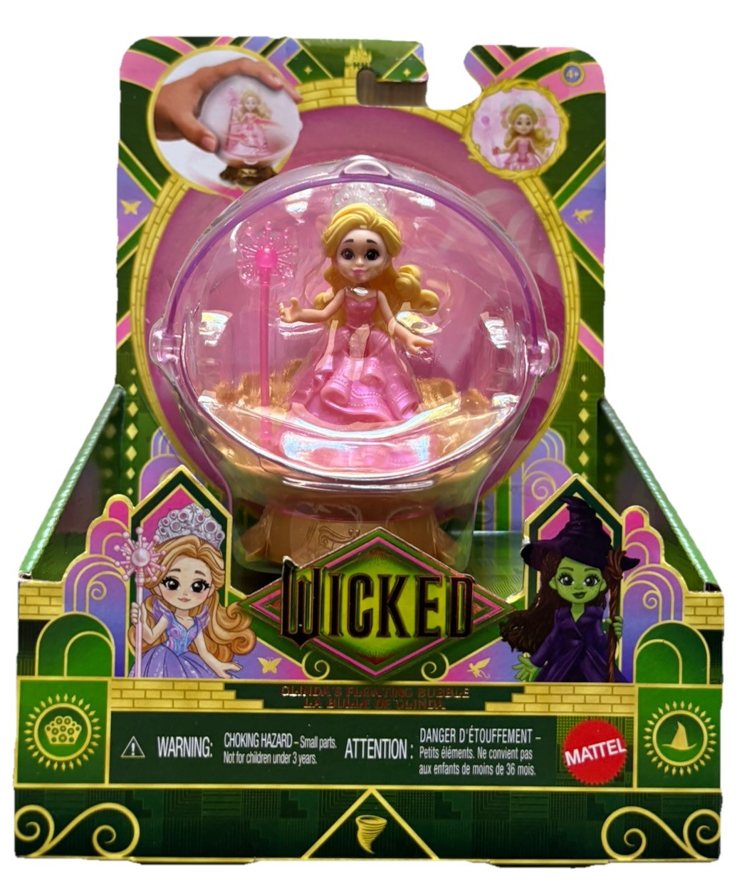 Mattel Universal Pictures Wicked Glinda’s Floating Bubble Mini Doll NEW 4+
