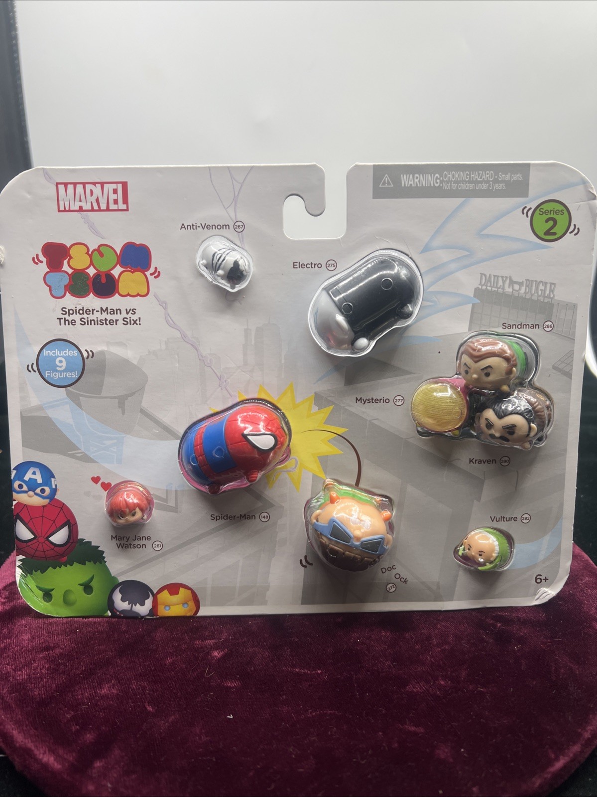 Tsum Tsum Marvel Spider-Man Vs The Sinister Six 9 Figure Set Series 2 Disney New