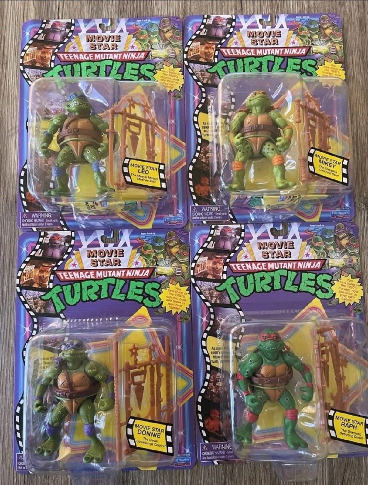 Playmates TMNT Classic Turtle Movie Star Figure 4-Pack (Series 2) Sealed Case